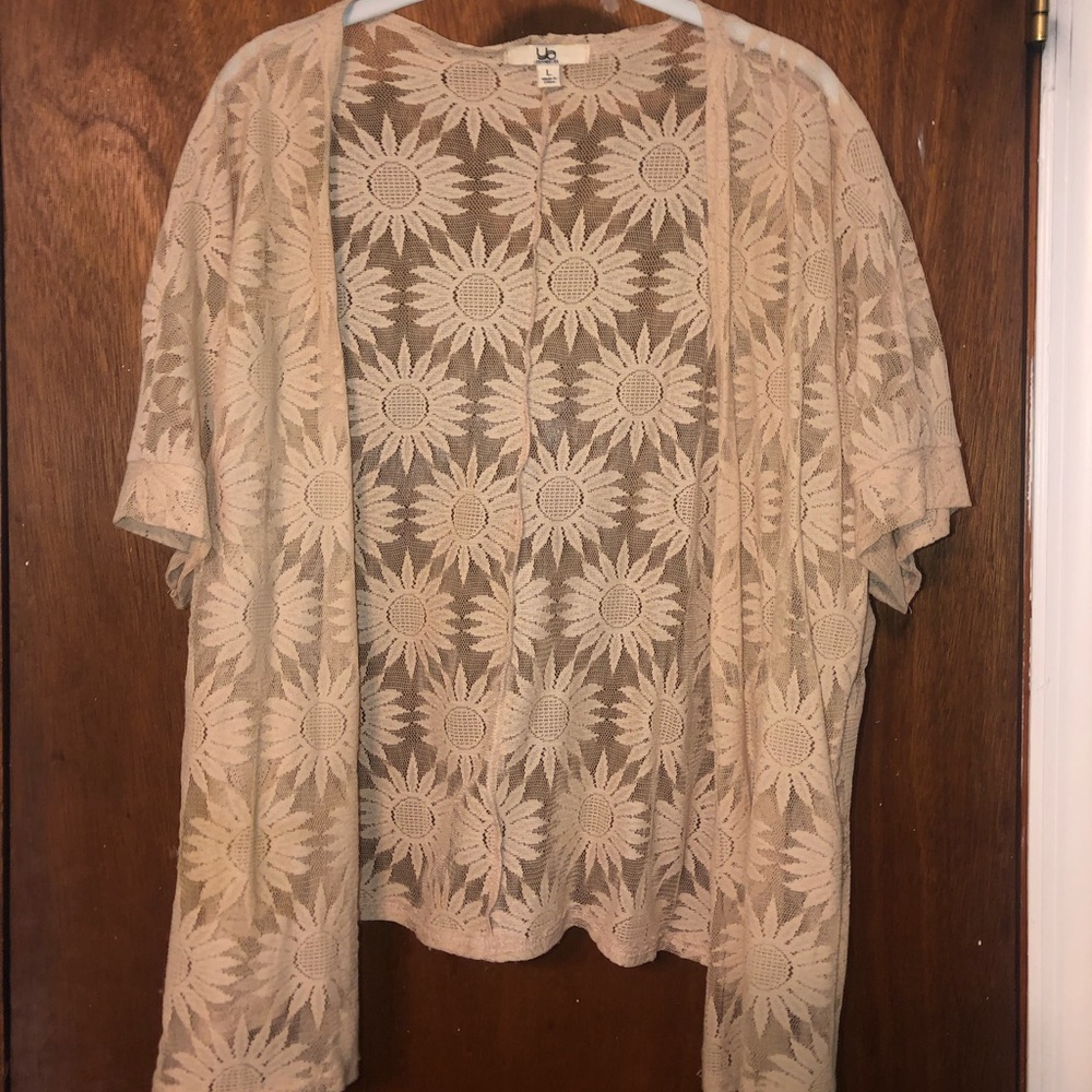 Sunflower design sheer cardigan